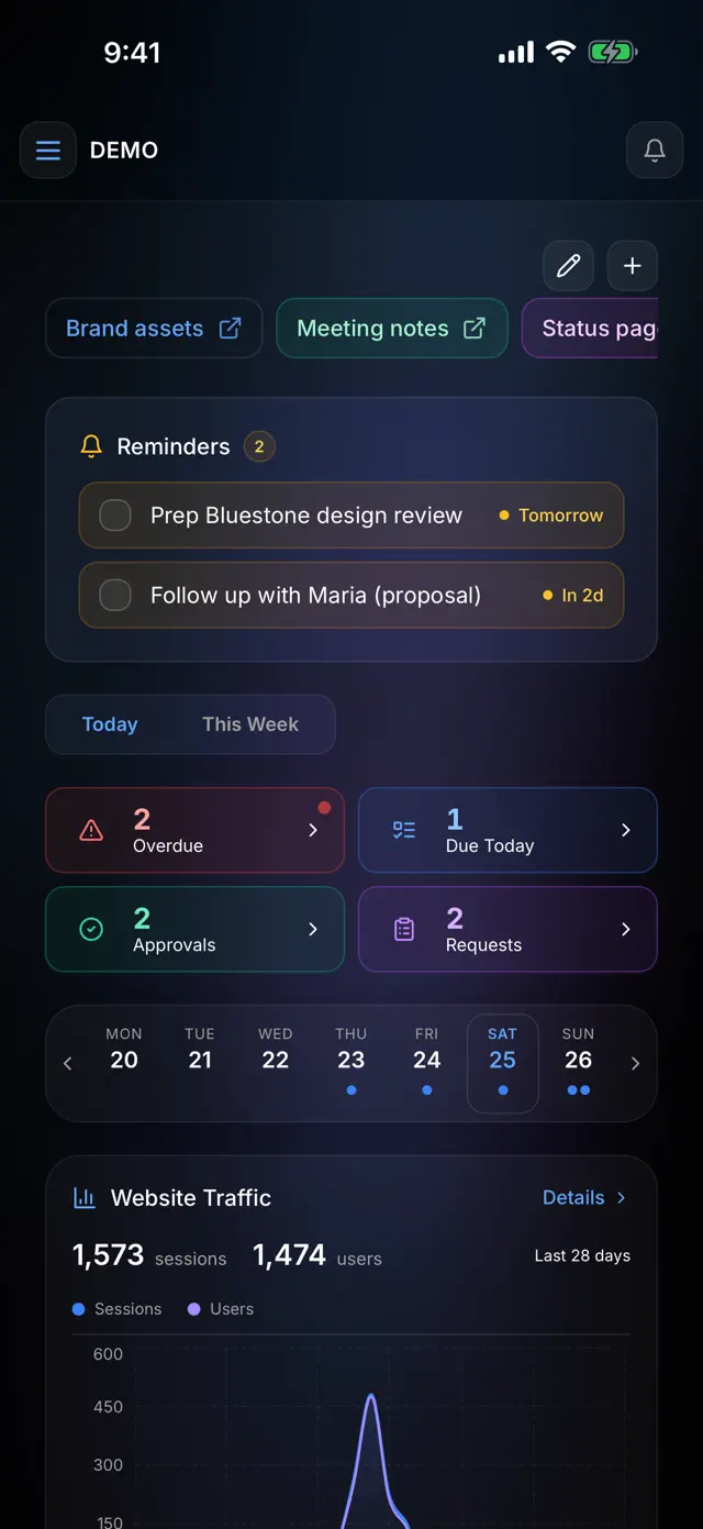 Dashboard screen of the ZYAN AI iPhone app